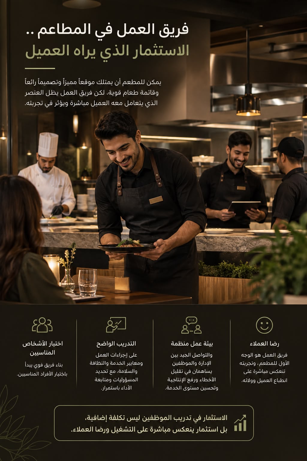 فريق العمل في المطاعم.. الاستثمار الذي يراه العميل